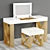 Franco Furniture Dressing Table Ottoman Set 3D model small image 1