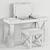 Franco Furniture Dressing Table Ottoman Set 3D model small image 4