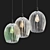 Sleek Ribbed Glass Pendant 3D model small image 1