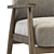 Modern Wood Frame Accent Chair 3D model small image 3