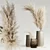 Dried Pampas in Elegant Vases 3D model small image 1