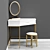 Modern Corner Dressing Table with Mirror and Stool 3D model small image 3