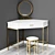 Modern Corner Dressing Table with Mirror and Stool 3D model small image 5