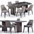 Sleek Lucylle Dining Chair & Gullwing Table Set 3D model small image 1