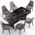 Sleek Lucylle Dining Chair & Gullwing Table Set 3D model small image 4