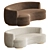 Sennen Curved Velvet Sofa: Elegant Seating Solution 3D model small image 2