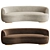 Sennen Curved Velvet Sofa: Elegant Seating Solution 3D model small image 3