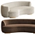 Sennen Curved Velvet Sofa: Elegant Seating Solution 3D model small image 4