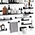 Sleek Black Bathroom Set 3D model small image 3