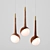 Wooden Frame LED Pendant Light 3D model small image 1