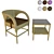 OM STULER Round Back Chair & Coffee Table Set 3D model small image 6