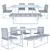 Elegant Dining Set: Tables & Chairs 3D model small image 2