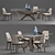 Elegant Marathon Dining Set 3D model small image 1