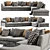 Sleek Flexform Zeno Sectional: Modern Design for Ultimate Comfort 3D model small image 1