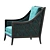 Elegant Massoud Tahoe Accent Chair 3D model small image 3