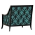 Elegant Massoud Tahoe Accent Chair 3D model small image 4