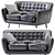 Rainy Velvet Sofa: Luxurious Comfort 3D model small image 1