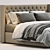 Luxury Diamond Tufted Fabric Bed 3D model small image 3