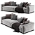 Contemporary Minotti Leonard Sofa 3D model small image 2