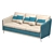 Icaro Italian Leather Sofa 3D model small image 1