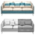 Icaro Italian Leather Sofa 3D model small image 2