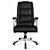 Elegant Black Leather Office Chair 3D model small image 2
