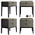Glamor Bedside Table with Exquisite Leather Finish 3D model small image 1