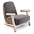 Bold Wood Frame Armchair by HC28: Customizable Design 3D model small image 3