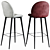 Elegant Velvet Barstool: Danetti Clara 3D model small image 2