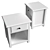 Classic White Bedside Table with Drawer 3D model small image 3