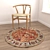 Stylish Round Carpets Set 3D model small image 4