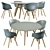 Modern Eco Chair & Round Table 3D model small image 1