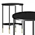 Elegant Asperod Side Table with Black Metal and Smoky Glass 3D model small image 1