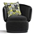 Modern Crescent Swivel Chair 3D model small image 2