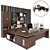Luxury CEO Office Furniture Set 3D model small image 1