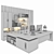 Luxury CEO Office Furniture Set 3D model small image 5