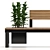 Urban Bench: Plants-Inspired Outdoor Seating 3D model small image 3