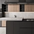 Modern Black Wood 36-Inch Kitchen 3D model small image 4