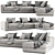 Flexform Asolo Chaise Longue: Sleek and Stylish Sofa 3D model small image 3