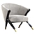 Elegance in Off White: Eichholtz Pavone Barrel Chair 3D model small image 1