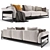 Modern Flexform Zeno Light Sofa 3D model small image 2