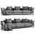 Modern Flexform Zeno Light Sofa 3D model small image 3