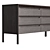 Modern Square Chest of Drawers - 6 Drawers, Solid Handle 3D model small image 2