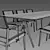 Gloster SPLIT Table and SWAY Chair Set 3D model small image 3