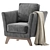 Dublin Dusty Blue Armchair: Stylish and Comfortable 3D model small image 1