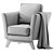 Dublin Dusty Blue Armchair: Stylish and Comfortable 3D model small image 5