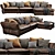 Sleek Flexform Newbridge Leather Chaise Lounge 3D model small image 1