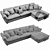 Sleek Flexform Newbridge Leather Chaise Lounge 3D model small image 3