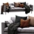 Elegant Loft Sofa by Moooi 3D model small image 3