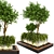 Nature's Fusion: Outdoor Wood and Concrete Pot Garden Set 3D model small image 2